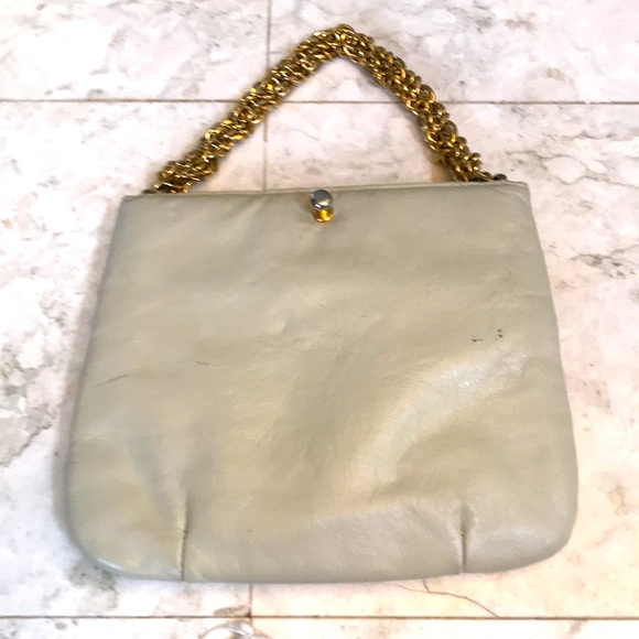 Vintage Ruth E. Saltz Cream Leather Purse - Picture 4 of 9